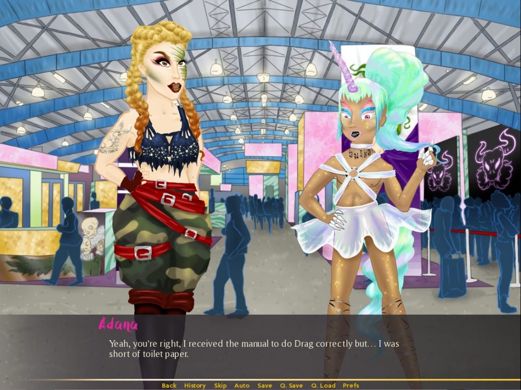 Real mess, tan grande y jugando, dragón, dragón queen, drag queen game, video game,