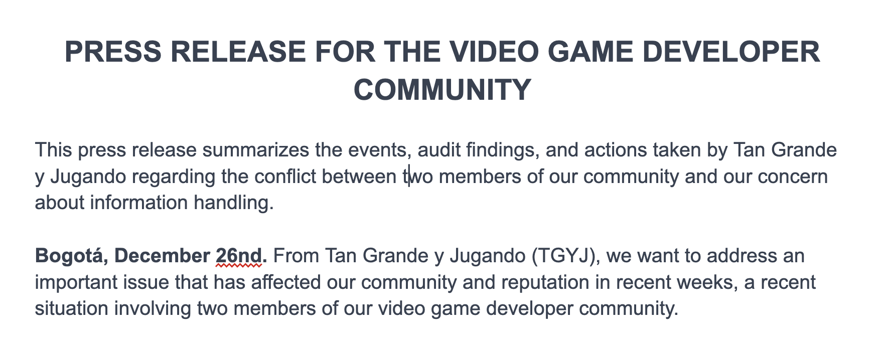 Press release